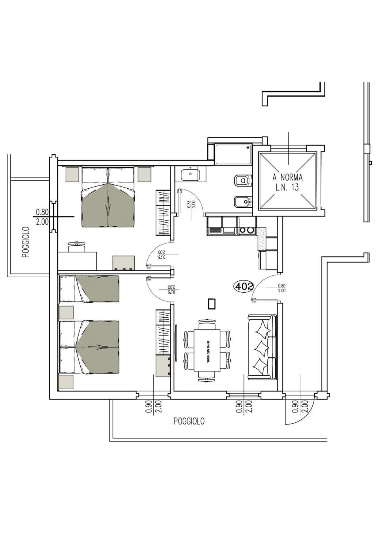 Appartamento Familiare con 2 Camere da Letto e Vista